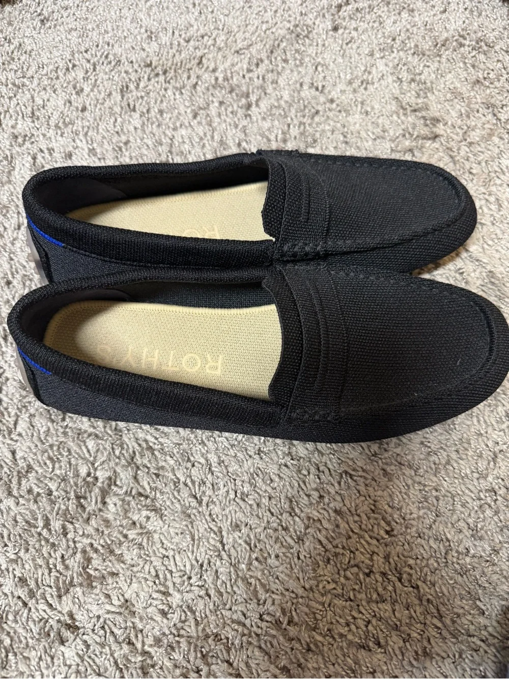 Rothy's Black womens Slip-On Knit Loafers
